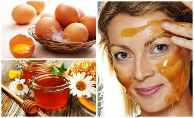 Una maschera di tuorlo d'uovo e miele aiuterà a tonificare la pelle del viso. 